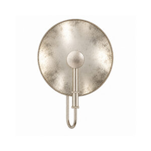 The '54 antique mirror wall sconce in old nickel, front view, unlit